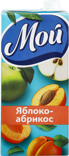 Нектар МОЙ Яблочно-абрикосовый с мякотью, 0.95л, изображение