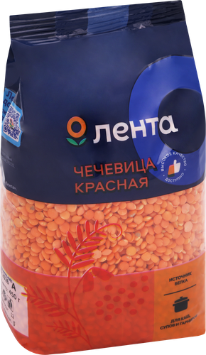 Чечевица красная ЛЕНТА, 450г, вид