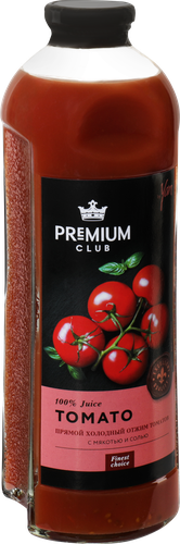 Сок PREMIUM CLUB из томатов с мякотью прямой холодный отжим, 0.93л, фото