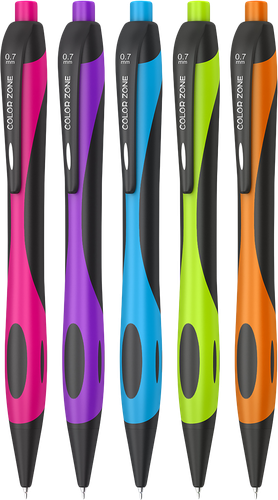 Ручка шариковая BERLINGO Color zone 2, автоматическая, синий, 0,7мм, Арт. CBm_70955, картинка