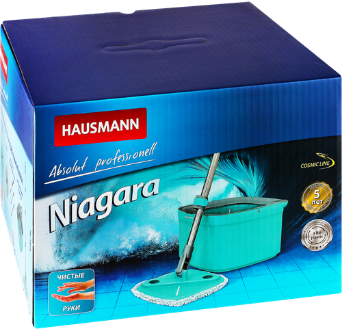 Набор для уборки HAUSMANN Niagara, швабра и ведро, с системой отжима, Арт. HM-S-01, детальное фото