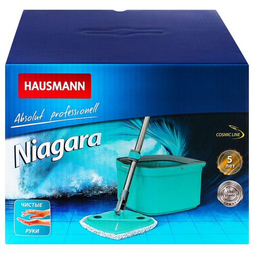 Набор для уборки HAUSMANN Niagara, швабра и ведро, с системой отжима, Арт. HM-S-01, детальное фото