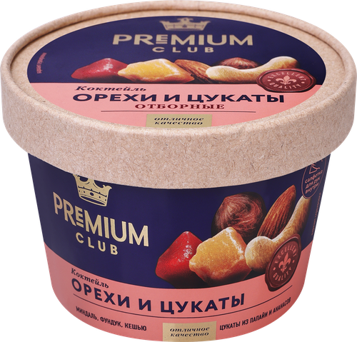 Коктейль фруктово-ореховый PREMIUM CLUB орехи и цукаты, 150г, вид