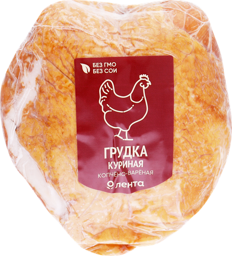 Грудка цыпленка-бройлера копчено-вареная ЛЕНТА, весовая, фотография