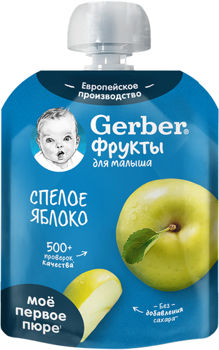 Пюре фруктовое GERBER Спелое яблоко, с 4 месяцев, 90г, детальное фото