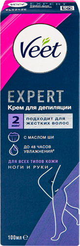 Крем для депиляции VEET Expert для всех типов кожи, 100мл, крупный план