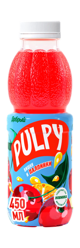 Напиток сокосодержащий ДОБРЫЙ Pulpy Яблоко, черноплодная рябина, вишня, 0.45л, картинка