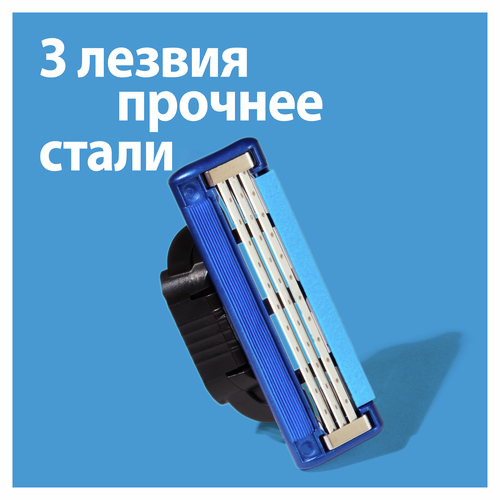 Кассеты сменные для бритья GILLETTE Mach3 Turbo, 4шт, крупный план