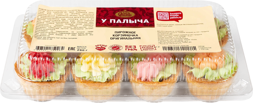 Пирожное У ПАЛЫЧА Корзиночка оригинальная, 280г, детальное фото