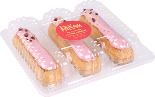 Набор пирожных Эклер малиновый ЛЕНТА FRESH, 180г, изображение
