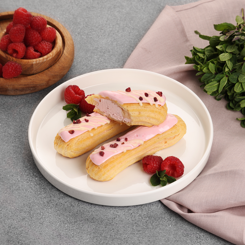 Набор пирожных Эклер малиновый ЛЕНТА FRESH, 180г, детальное фото