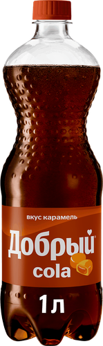 Напиток ДОБРЫЙ Cola Карамель сильногазированный, 1л, крупный план