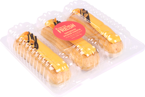 Набор пирожных Эклер со вкусом манго ЛЕНТА FRESH, 180г, крупный план