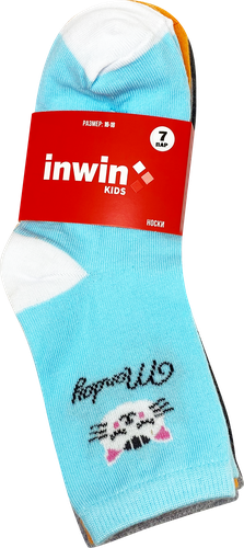 Носки детские INWIN Kids, высокая посадка, в ассортименте, Арт. FKSG-07-
WE, 7пар, крупный план
