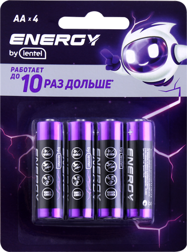 Элемент питания ENERGY BY LENTEL Alkaline battery, Арт. AA LR6-4B, изображение