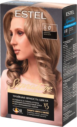 Крем-гель краска для волос ESTEL Color Signature 8/0 Капучино, 170г, изображение