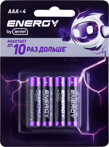 Элемент питания ENERGY BY LENTEL Alkaline battery, Арт. AAA LR03-4B, детальное фото