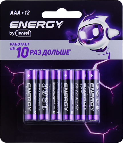 Элемент питания ENERGY BY LENTEL Alkaline battery, Арт. AAA LR03-12B, картинка