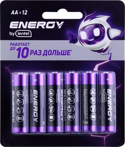 Элемент питания ENERGY BY LENTEL Alkaline battery, Арт. AA LR6-12B, фотография