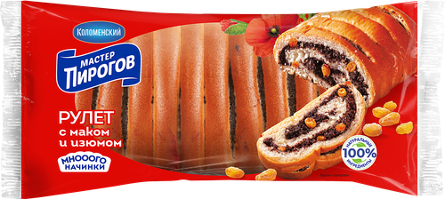 Рулет МАСТЕР ПИРОГОВ с маком, 250г, фотография