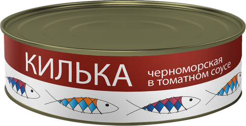 Килька неразделанная, в томатном соусе, 240г, крупный план