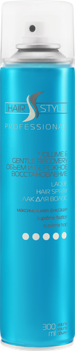 Лак для укладки волос HAIR STYLE Объем и бережное восстановление максимальная фиксация 5, 300мл, детальное фото