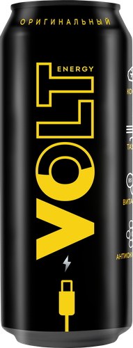 Напиток энергетический VOLT ENERGY Оригинальный вкус газированный, 0.45л, изображение
