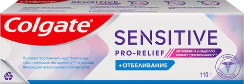 Зубная паста COLGATE Sensitive Pro-Relief отбеливающая, 75мл, крупный план