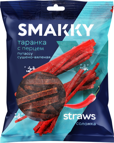 Рыба солено-сушеная SMAKKY Таранка с перцем, соломка, 70г, картинка