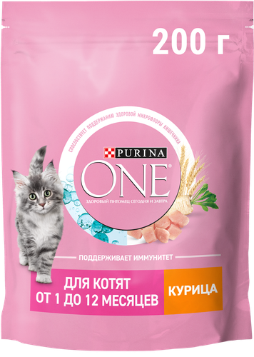 Корм сухой для котят PURINA ONE Курица, 200г, вид