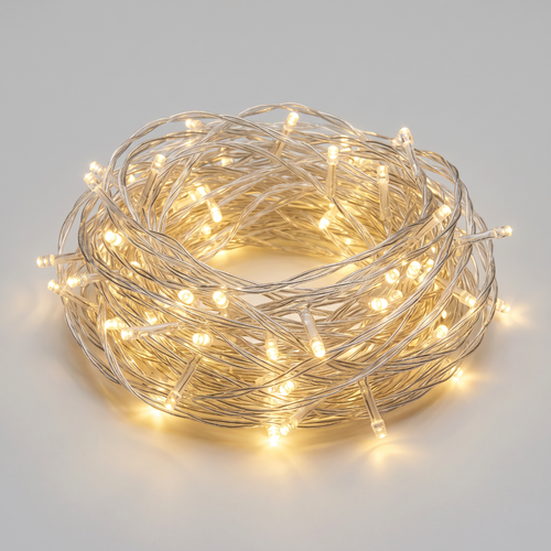 Электрогирлянда Homeclub, Бахрома, 8 режимов, таймер, 175 LED, теплый/холодный белый, 7.5x0.5м, крупный план