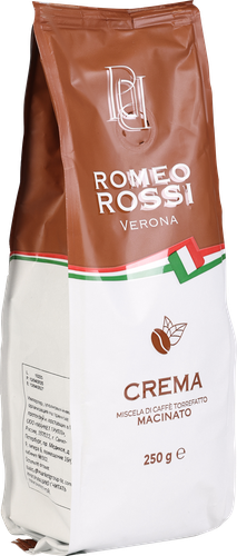 Кофе молотый ROMEO ROSSI Crema натуральный жареный, 250г, вид