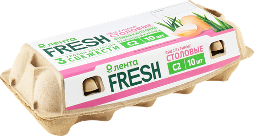 Яйцо куриное ЛЕНТА FRESH С2, 10шт, крупный план