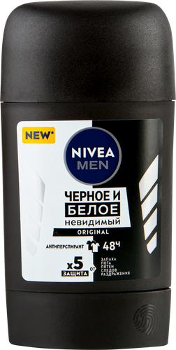 Дезодорант-антиперспирант стик мужской NIVEA Men Original Черное и Белое, 50мл, изображение