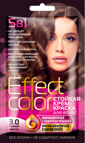 Краска для волос EFFECT COLOR 3.0 Темный каштан, 50мл, фото