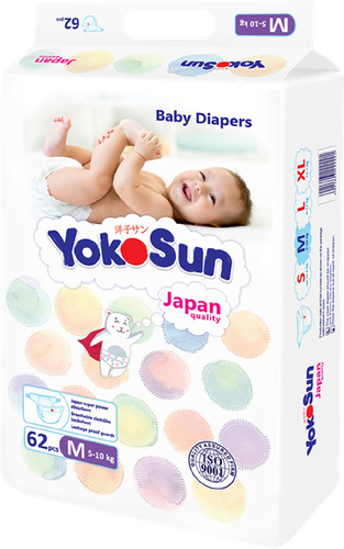 Подгузники YOKOSUN М 5–10кг, 62шт, картинка