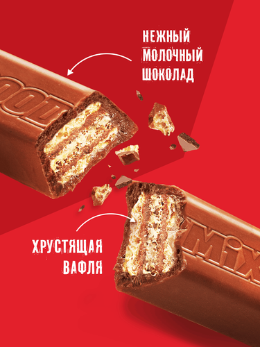 Батончик шоколадный GOODMIX молочный с хрустящей вафлей, 29г, картинка