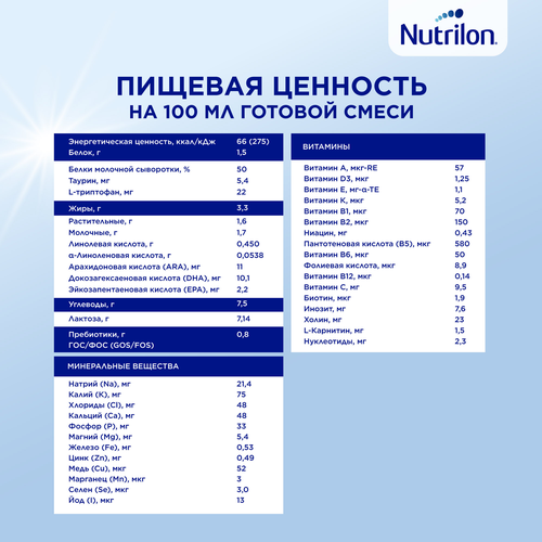 Смесь молочная NUTRILON Profutura DuoBiotik 1, с рождения, 800г, фото