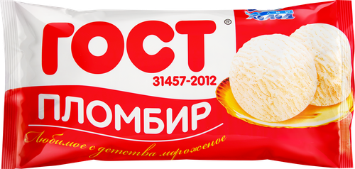 Мороженое ЧЕЛНЫ-ХОЛОД Пломбир 12%, без змж, пакет, 900г, вид