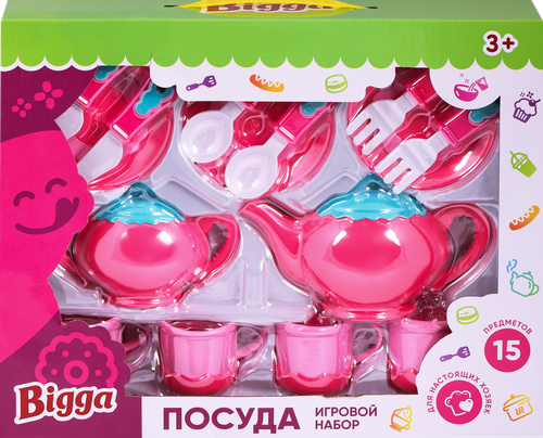 Игровой набор BIGGA Посуда 15 предметов, Арт. RU000029, детальное фото