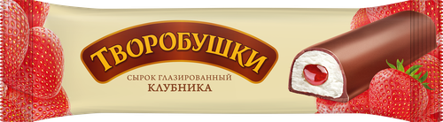 Сырок творожный глазированный ТВОРОБУШКИ с начинкой клубника 20%, без змж, 40г, фото