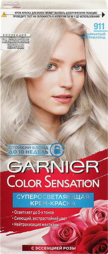 Краска для волос GARNIER Color Sensation Платиновый Блонд 911 Дымчатый ультраблонд, 110мл, картинка
