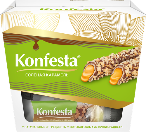 Конфеты KONFESTA Соленая карамель в арахисовой обсыпке, 130г, картинка