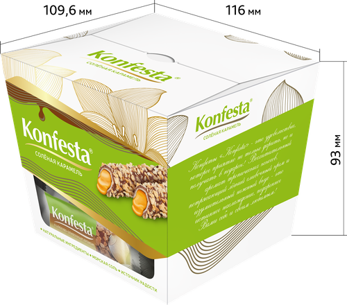 Конфеты KONFESTA Соленая карамель в арахисовой обсыпке, 130г, картинка