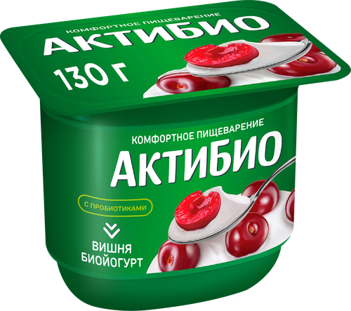 Биойогурт АКТИБИО Вишня 2,9%, без змж, 130г, фото