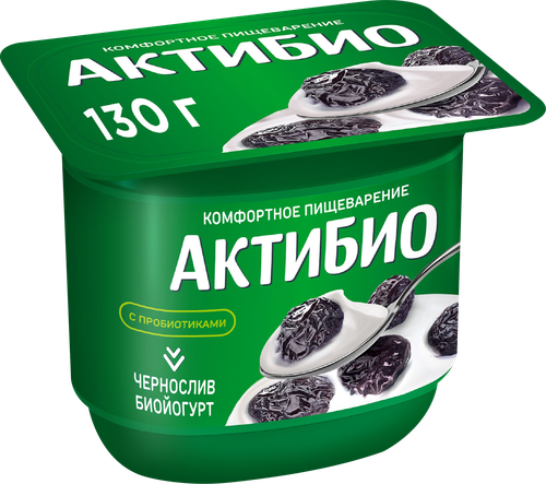 Биойогурт АКТИБИО Чернослив 2,9%, без змж, 130г, детальное фото