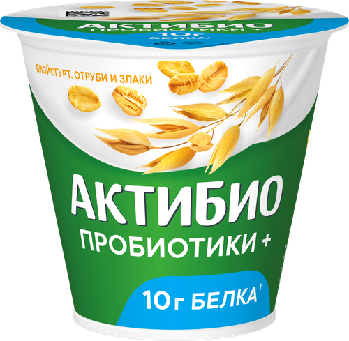 Биойогурт АКТИБИО Отруби, злаки 2,9%, без змж, 220г, картинка