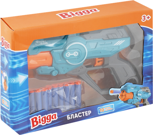 Набор игровой BIGGA Бластер с мягкими снарядами 11 предметов, Арт. CB957135, картинка