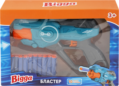 Набор игровой BIGGA Бластер с мягкими снарядами 11 предметов, Арт. CB957135, крупный план