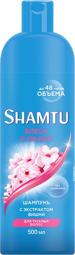 Шампунь для волос SHAMTU Блеск и объем с экстрактом вишни, 500мл, фото